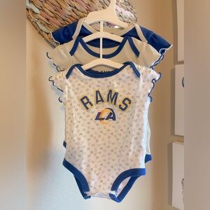 LA Rams 3 pack bodysuits 3-6mos
